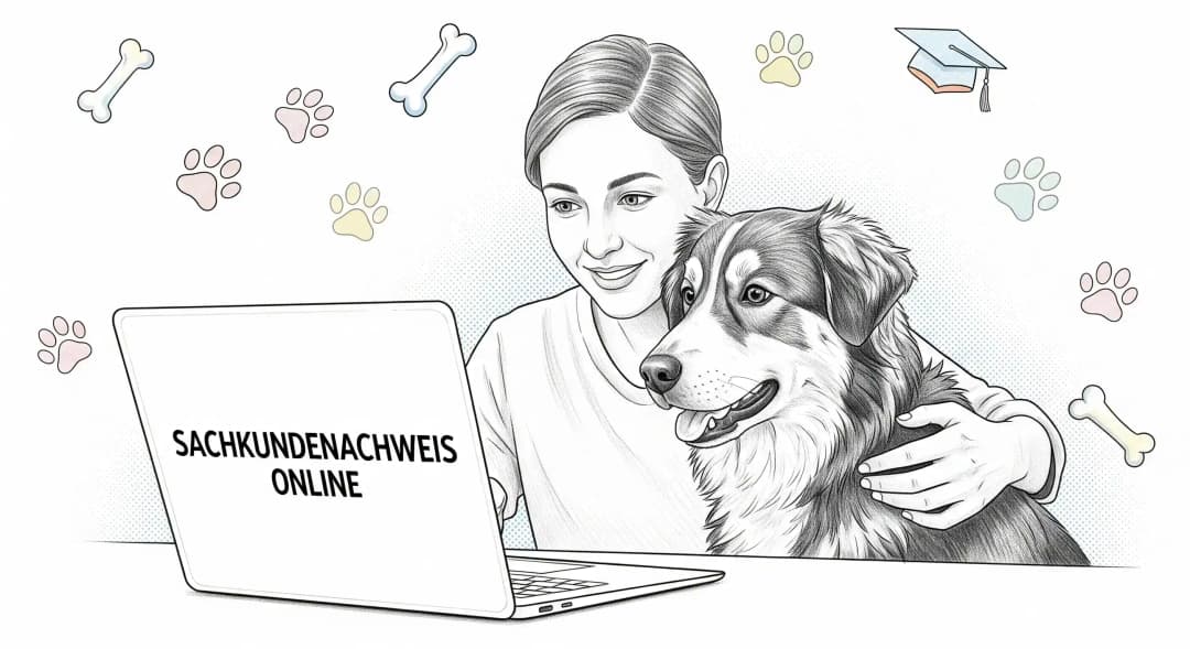 Glücklicher Hund spielt auf einer Wiese