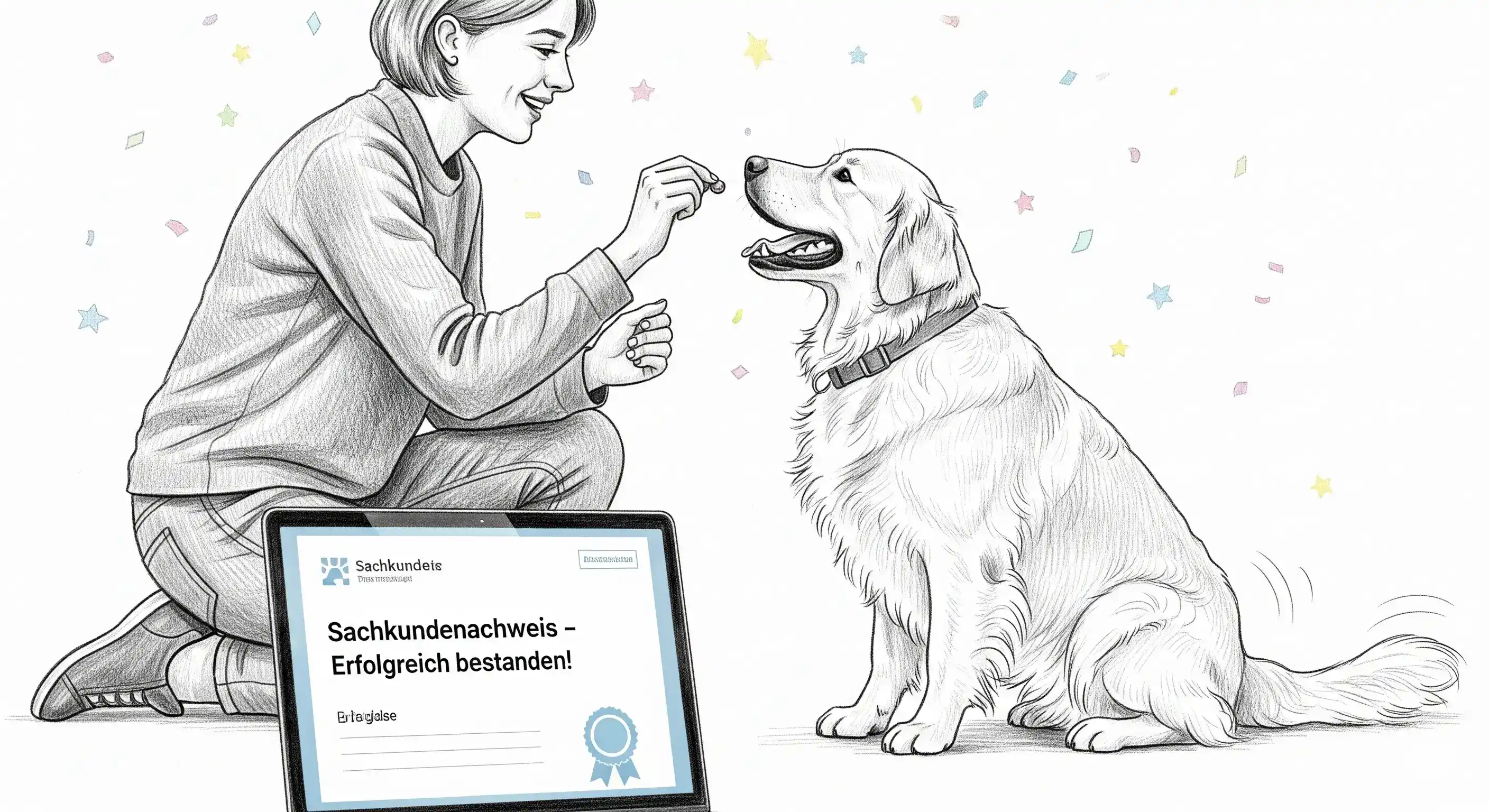 Zwei Hunde spielen miteinander auf einer Wiese